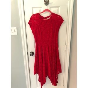 Altar’d State Lace Handkerchief Hem Dress